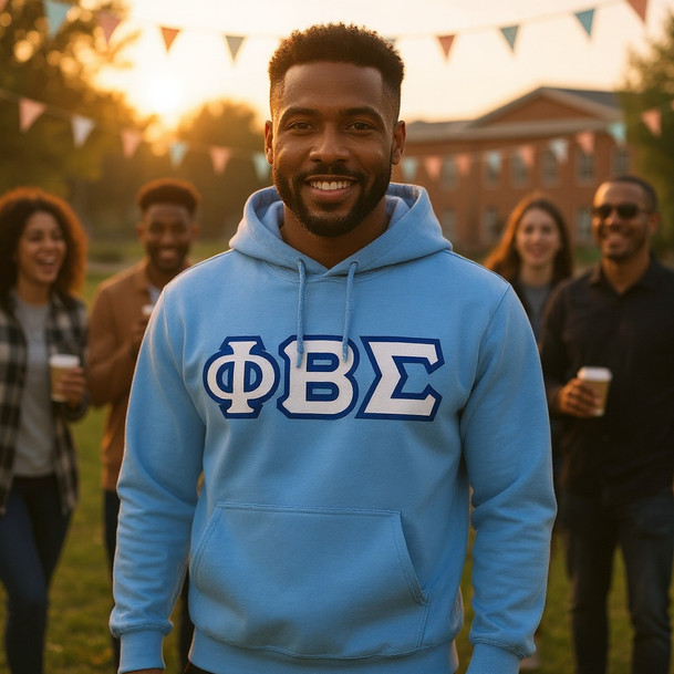 Phi Beta Sigma Custom Twill Hooded Sweatshirt