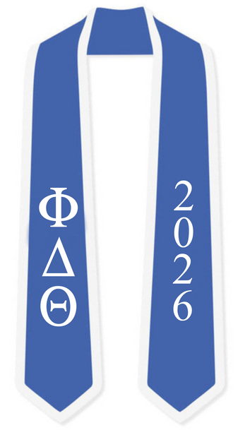 Phi Delta Theta Graduation Sash Stole w/ Year
