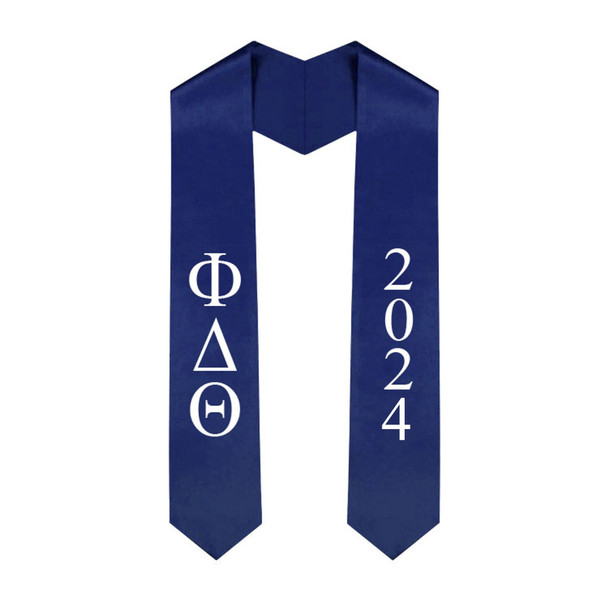 Phi Delta Theta Greek Lettered Graduation Sash Stole With Year - Best Value