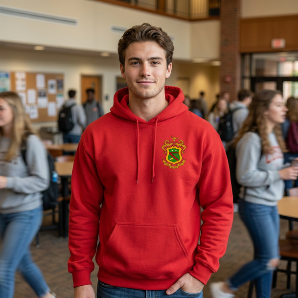 DISCOUNT-Phi Kappa Psi Crest - Shield Emblem Hooded Sweatshirt