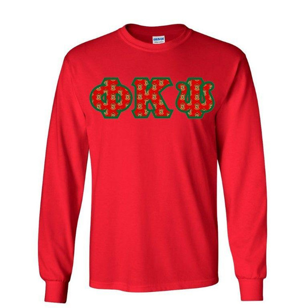  Phi Kappa Psi Fraternity Crest - Shield Twill Letter Longsleeve Tee 