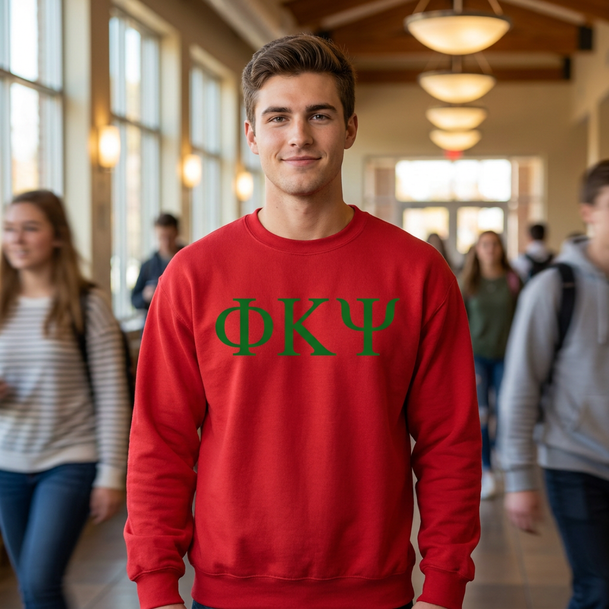 Phi Kappa Psi Lettered World Famous Greek Crewneck