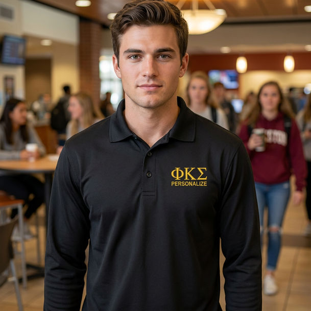 Phi Kappa Sigma-World Famous Long Sleeve Dry Fit Polo
