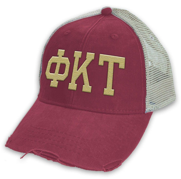  Phi Kappa Tau Distressed Trucker Hat 