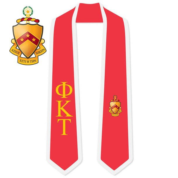  DISCOUNT-Phi Kappa Tau Greek 2 Tone Lettered Graduation Sash Stole 