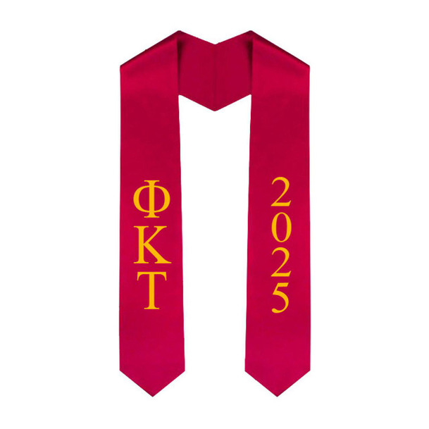  Phi Kappa Tau Greek Lettered Graduation Sash Stole With Year - Best Value 