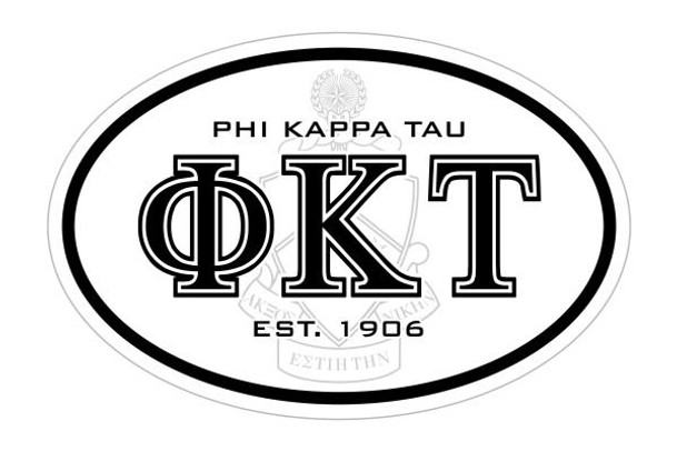 Phi Kappa Tau Oval Crest - Shield Bumper Sticker - CLOSEOUT