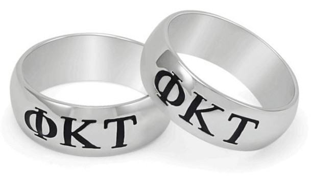 Phi Kappa Tau Sterling Silver Wide Band Ring