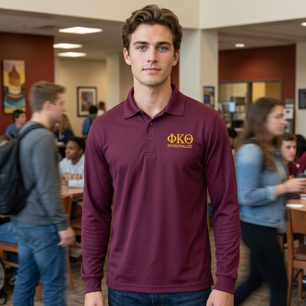 Phi Kappa Theta-World Famous Long Sleeve Dry Fit Polo