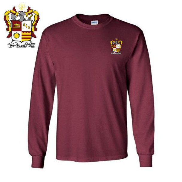  DISCOUNT-Phi Kappa Theta Fraternity Crest - Shield Longsleeve Tee 