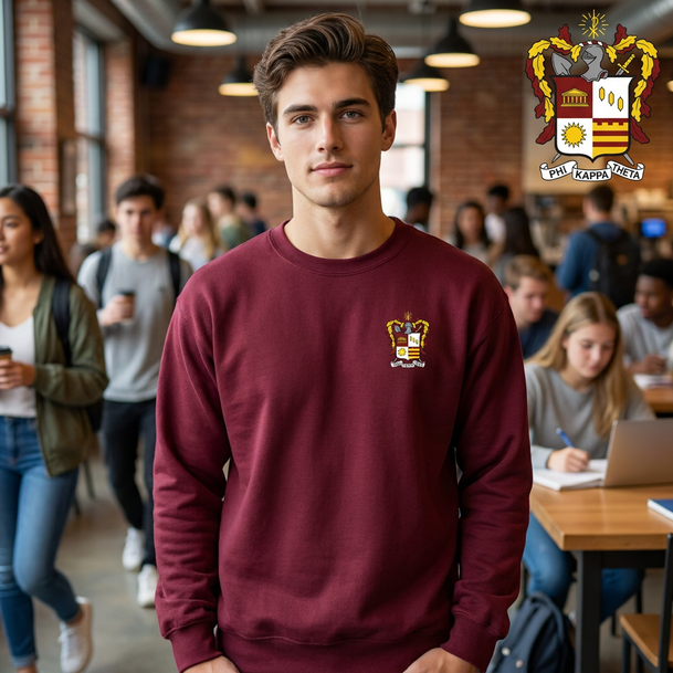 DISCOUNT-Phi Kappa Theta World Famous Crest - Shield Crewneck Sweatshirt - Best Value