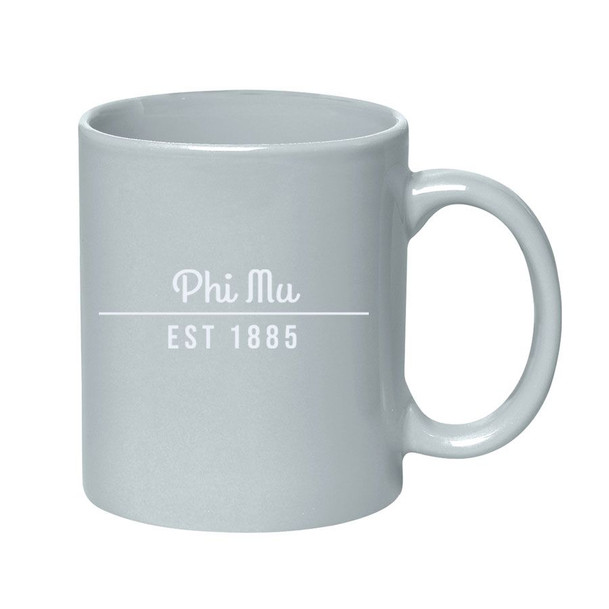 Phi Mu 11 oz. Colored Stoneware Mug