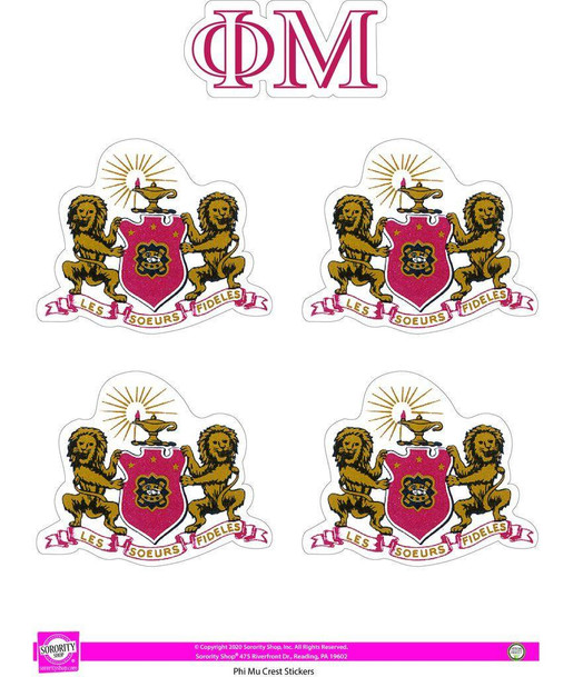 Sorority Shop Phi Mu Crest Sticker Sheet 