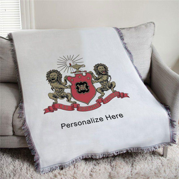  Phi Mu Full Color Crest Afghan Blanket Throw 