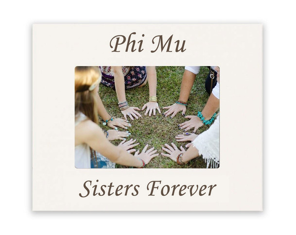 Phi Mu White MDF Wood Picture Frame
