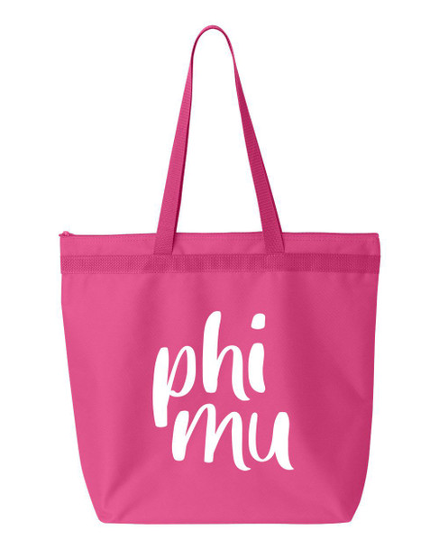 Phi Mu Script Tote Bag