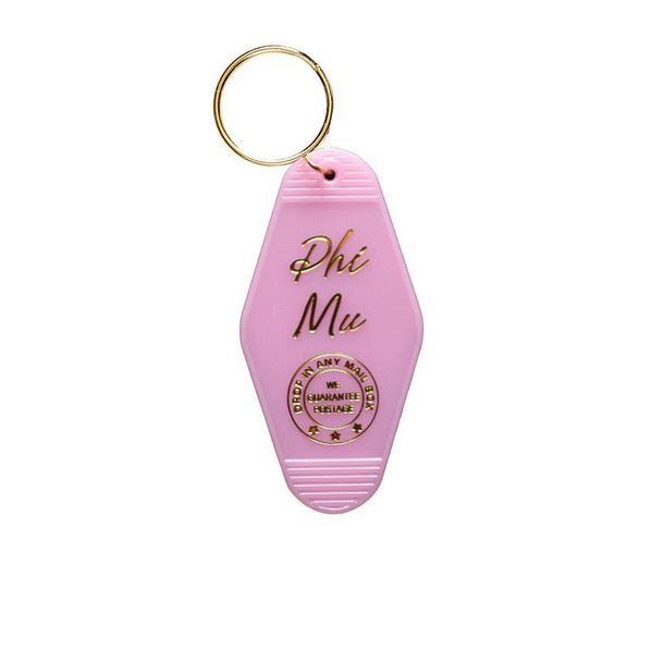 Sorority Shop Phi Mu Vintage Motel Keychain 