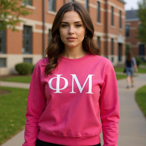 Phi Mu Lettered World Famous Greek Crewneck