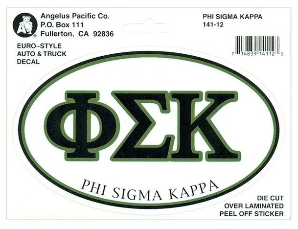 Phi Sigma Kappa Euro Decal Oval Sticker