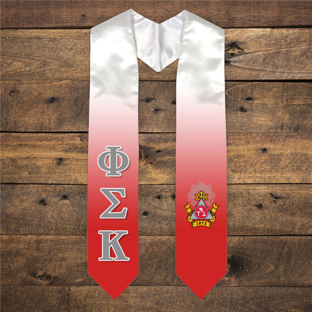 Phi Sigma Kappa Extra Fancy Simple Greek Graduation Stole W Crest