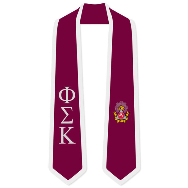 DISCOUNT-Phi Sigma Kappa Greek 2 Tone Lettered Graduation Sash Stole