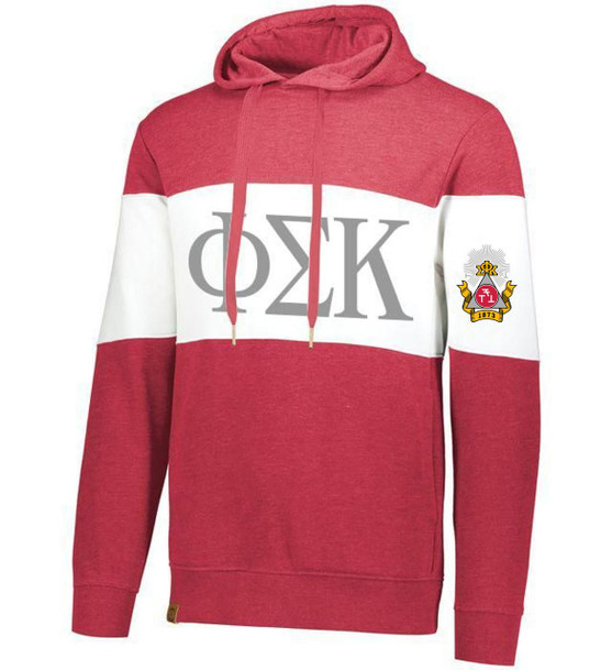 Phi Sigma Kappa Ivy League Hoodie W Crest On Left Sleeve 