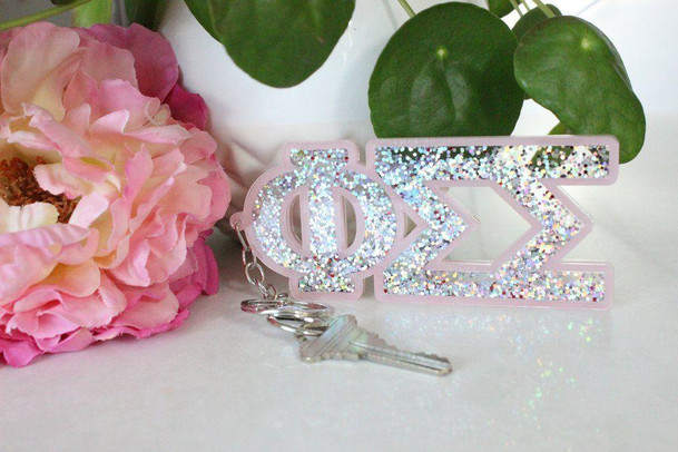 Sorority Shop Phi Sigma Sigma Glitter Keychain 