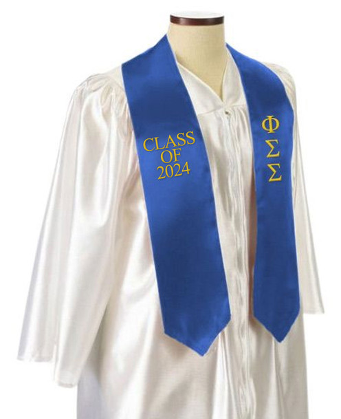 Phi Sigma Sigma Embroidered Graduation Sash Stole