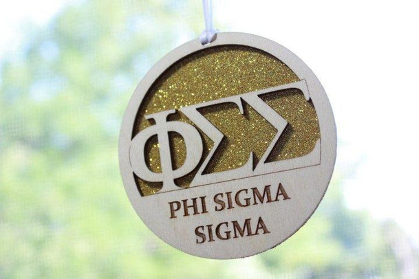 Sorority Shop Phi Sigma Sigma Laser Carved Greek Letter Ornament - 3" Round 