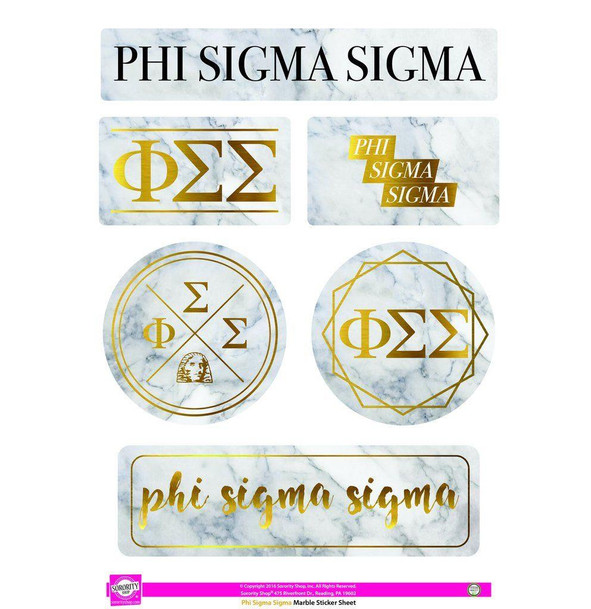 Sorority Shop Phi Sigma Sigma Marble Sticker Sheet 