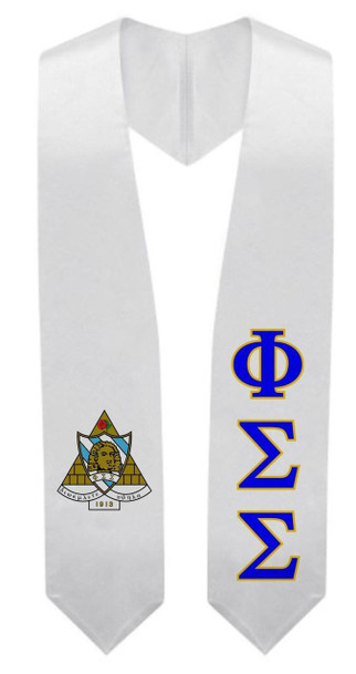  Phi Sigma Sigma Super Crest - Shield Graduation Stole 