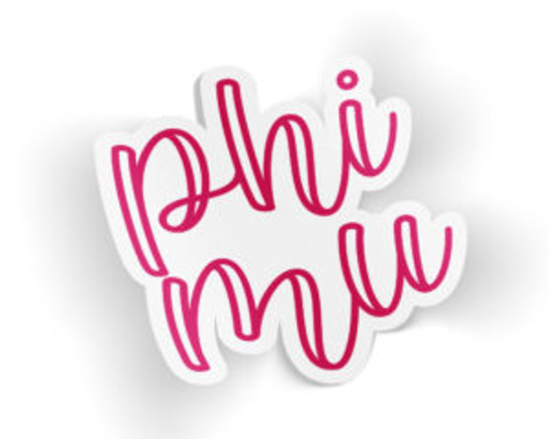 Phi Mu Nickname Script Sticker