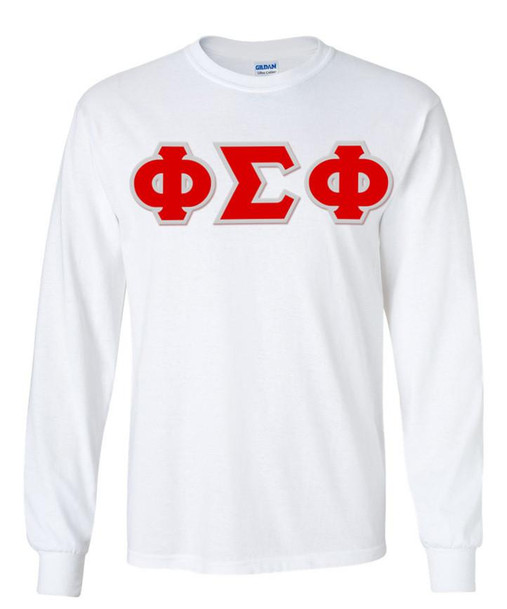  Phi Sigma Phi Greek Letter Twill Long Sleeve Tee 