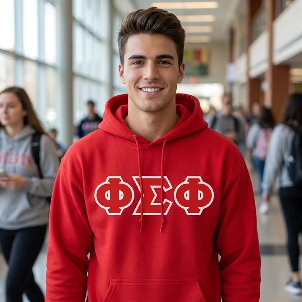 Phi Sigma Phi Lettered Twill Hoodie