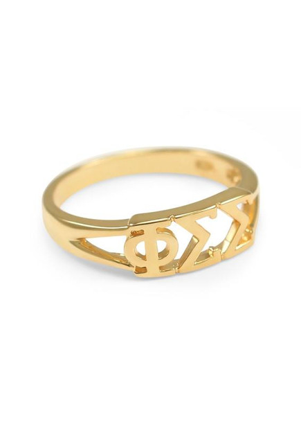 TCS Phi Sigma Sigma Gold Plated Letter Ring 
