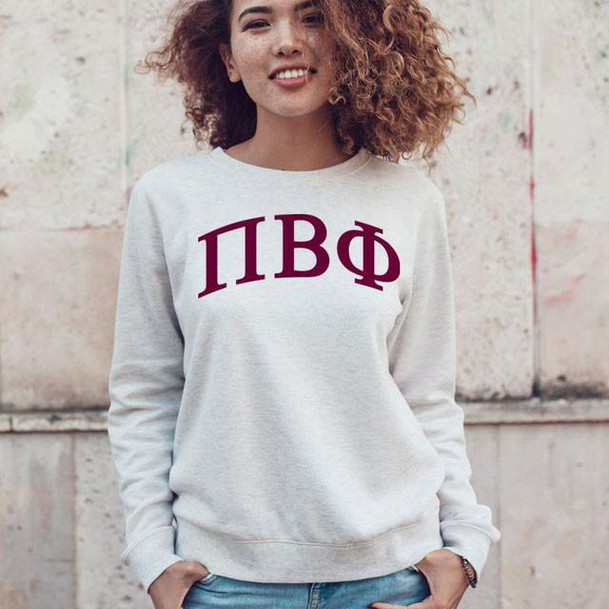  Pi Beta Phi Arched Greek Lettered Crewneck Sweatshirt 