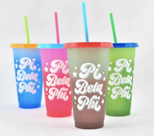 Sorority Shop Pi Beta Phi Color Changing Cups (Set of 4) 
