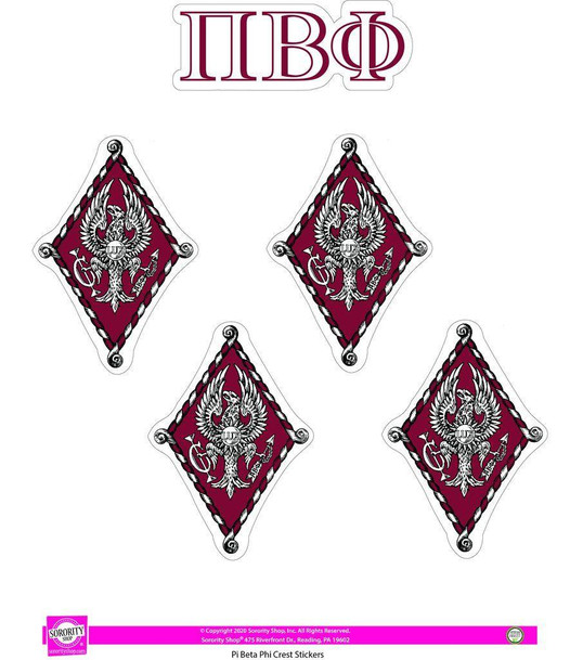 Sorority Shop Pi Beta Phi Crest Sticker Sheet 