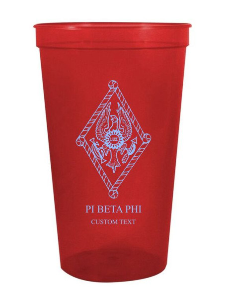 Pi Beta Phi Custom Greek Crest Letter Stadium Cup