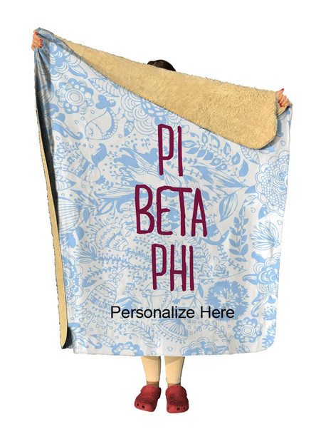 Pi Beta Phi Floral Sherpa Lap Blanket