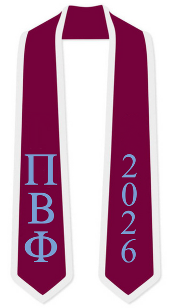 Pi Beta Phi Graduation Sash Stole w/ Year