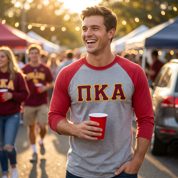 DISCOUNT- Pi Kappa Alpha Lettered Raglan T-Shirt