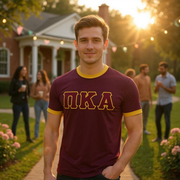 DISCOUNT- Pi Kappa Alpha Lettered Ringer Shirt