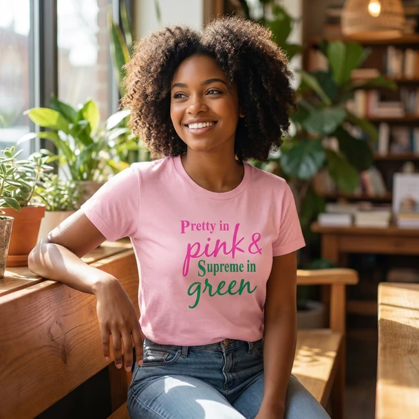 Pretty in Pink - Supreme in Green T-shirt