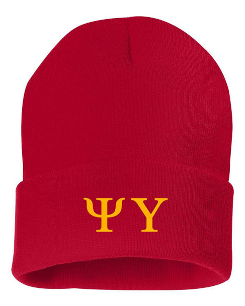  Psi Upsilon Greek Letter Knit Cap 
