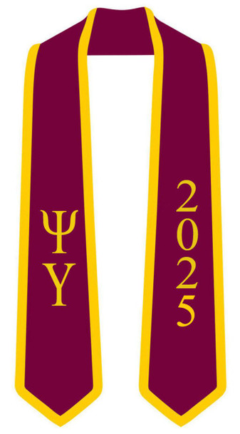  Psi Upsilon Graduation Sash Stole w/ Year 
