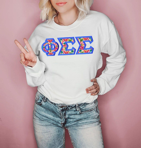  $35 Phi Sigma Sigma Custom Twill Sweatshirt 