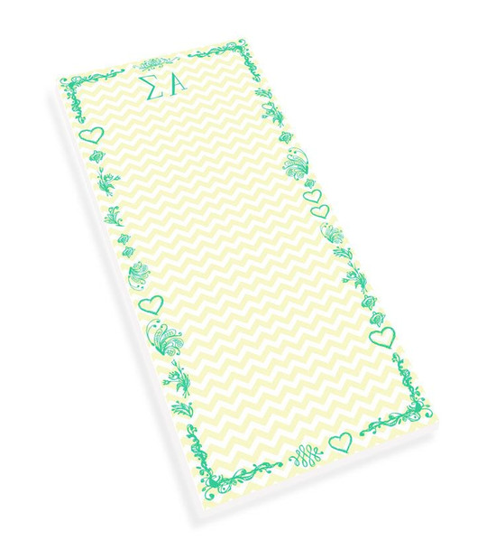 Sigma Alpha Chevron Long Notepad