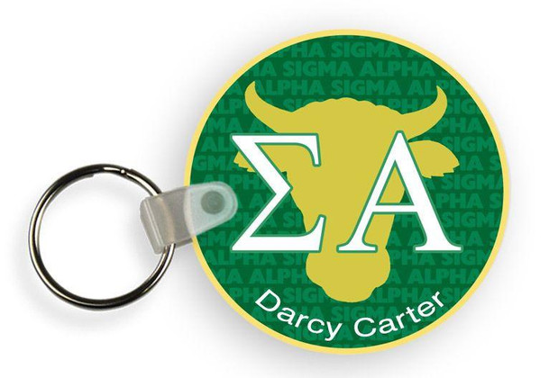  Sigma Alpha Retro Script Keychain 