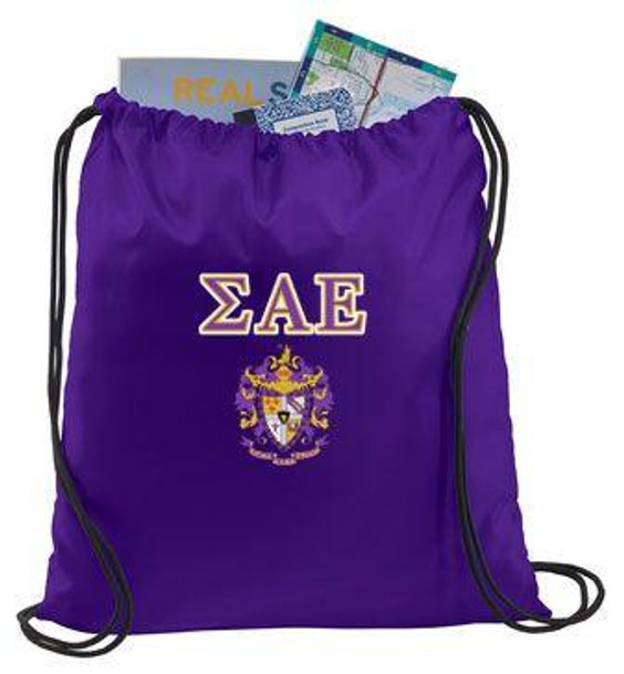  Sigma Alpha Epsilon Crest - Shield Cinch Sack 